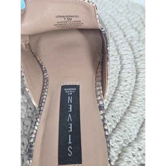 Steve Madden Mattis Python Snakeskin Pointed Toe Slip On Mules Flats Size 7.5M * - Picture 7 of 11